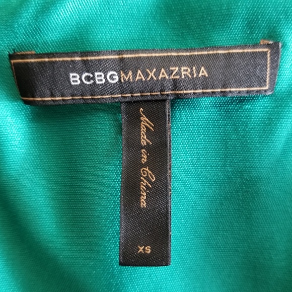 BCBGMaxAzria Emerald Green Wrap Dress V-Neck - Picture 7 of 8